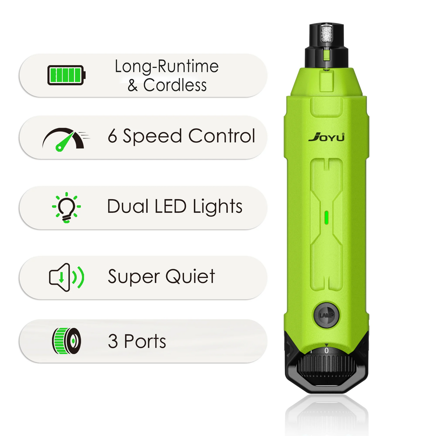 6-Speed Dog Nail Grinder Enhanced Pet Nail Grinder Super Quiet Rechargeable Electric Dog Nail Trimmer Painless paws grooming
