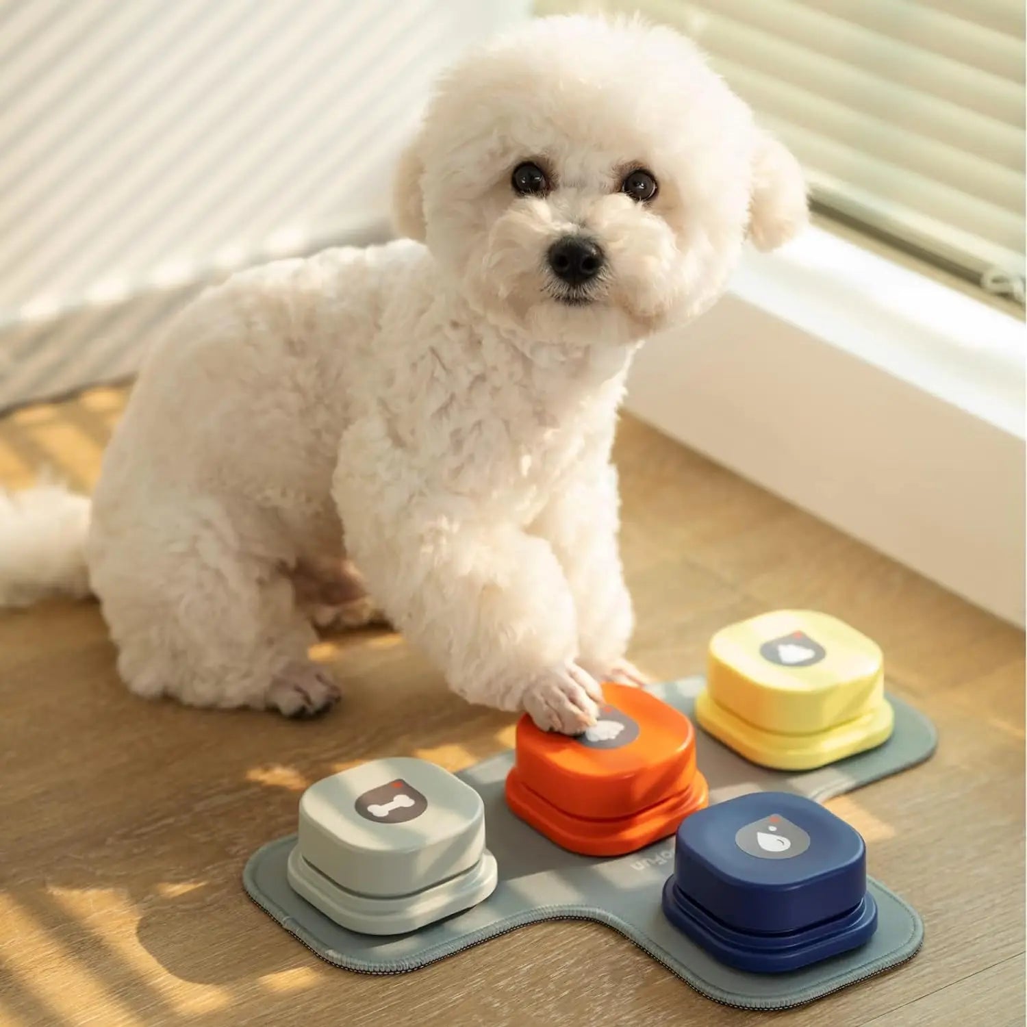Mewoofun Dog Buttons with Rubber Mat Recordable Dog Talking Buttons Se ...