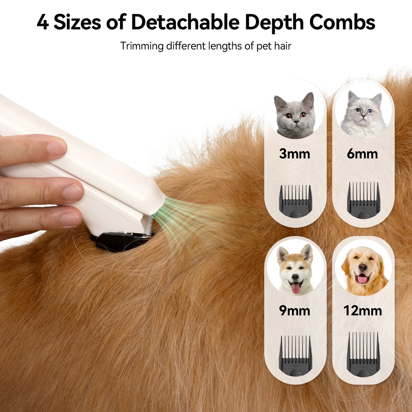 Amicura P1 Vacuum Cleaner & Hair Dryer 15kpa, Pet Grooming Set Adjustable Speed and Temperature, 5 Proven Care Tools Dog Clipper