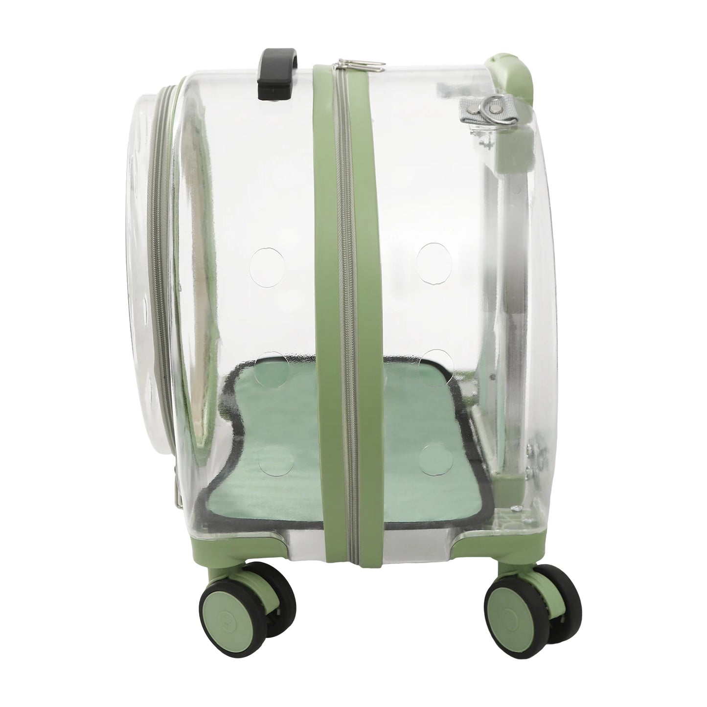 Rolling Cat Carrier with Wheels Telescopic Handle PC Pet Travel Bag Clear Bubble Cat Trolley Backpack for Vet Trip Outdoor