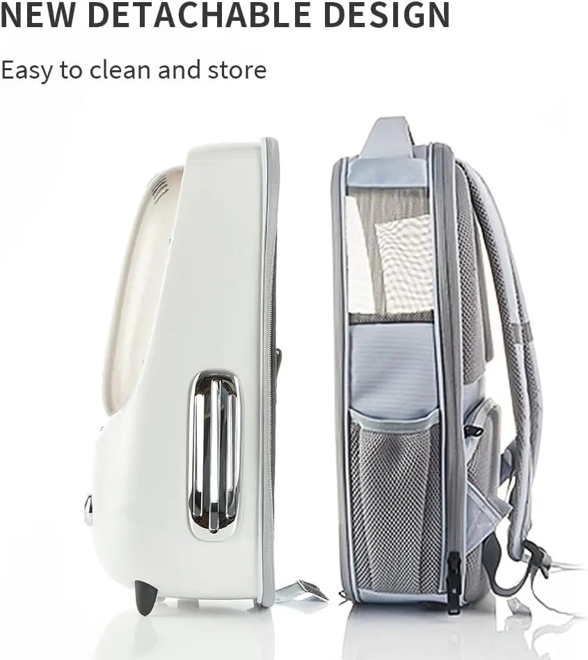Airline-Approved Pet Backpack with Built-in Fan & Light, Detachable Carrier for Cats and Small Dogs