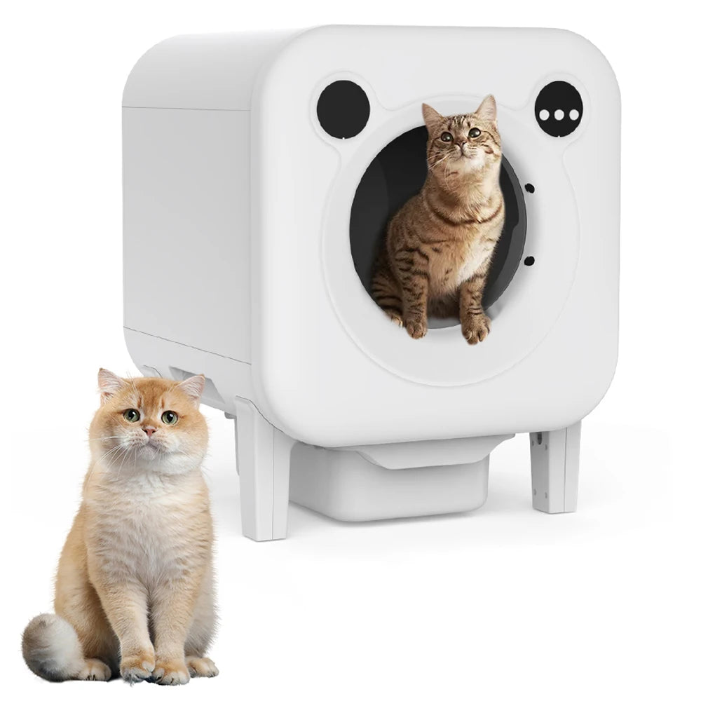 Automatic Cat Litter Box Self Cleaning Litter Box with APP Control, Dual Safety Protection and Odor Removal for Multiple Cats