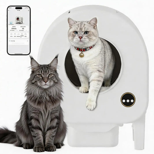 Automatic Cat Litter Box Self Cleaning Litter Box with APP Control, Dual Safety Protection and Odor Removal for Multiple Cats