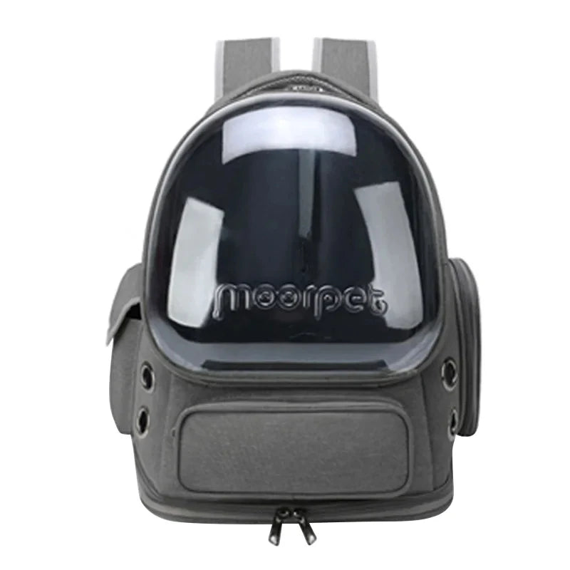 Portable double - shoulder breathable space - capsule - style pet bag for outdoor use with large space and viewing function